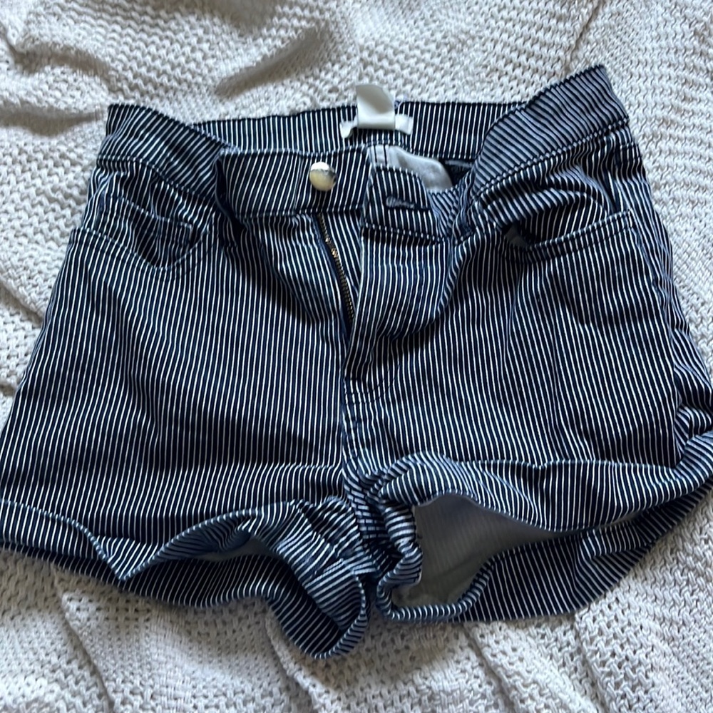 H&M Striped Jean Shorts